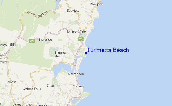 Turimetta Beach location map
