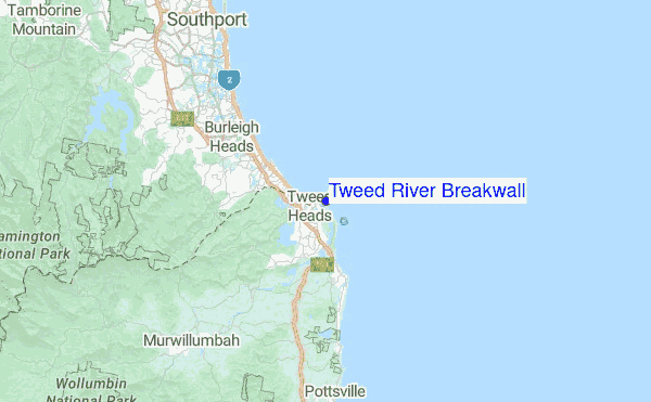 Tweed River Breakwall Location Map