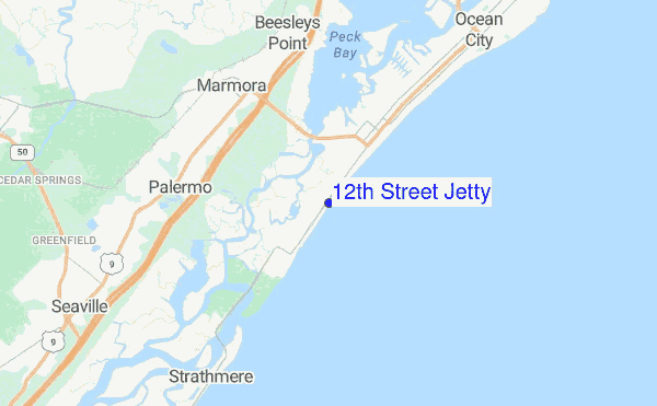 12th Street Jetty location map