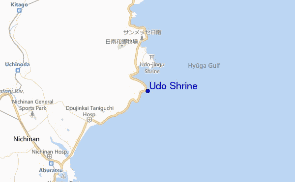 Udo Shrine location map