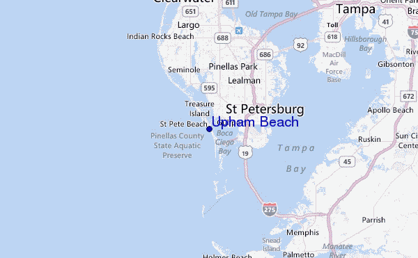 Upham Beach Location Map