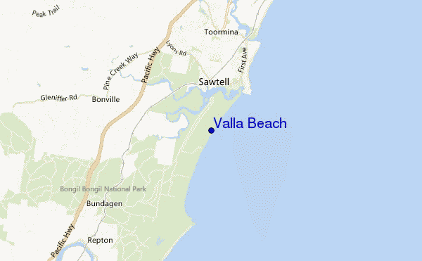 Valla Beach location map