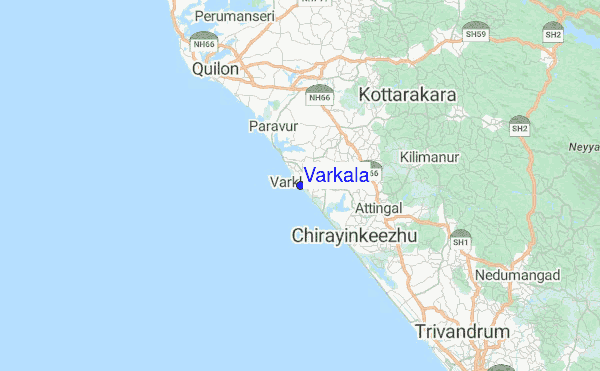Varkala Location Map