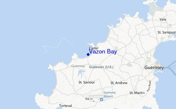 Vazon Bay location map