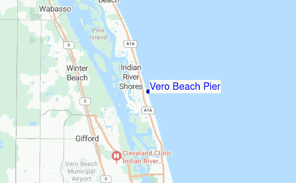 Vero Beach Pier location map