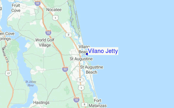 Vilano Jetty Location Map