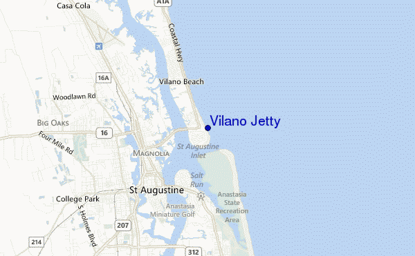 Vilano Jetty location map