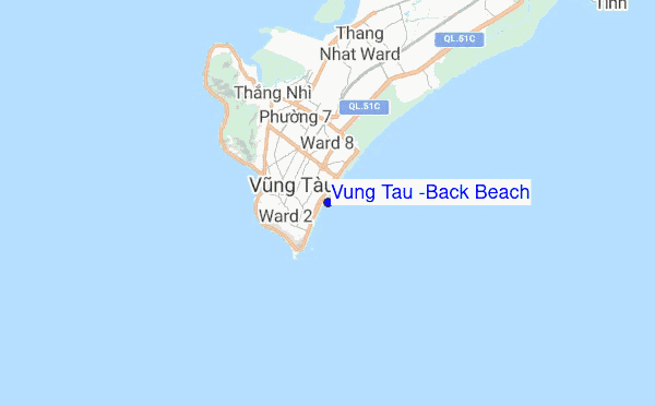 Vung Tau (Back Beach) location map