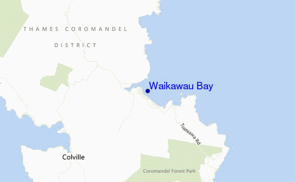 Waikawau Bay location map