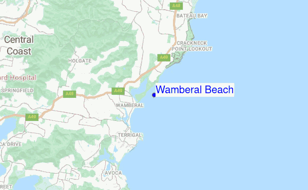 Wamberal Beach location map