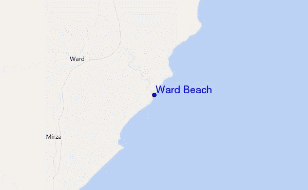 Ward Beach location map