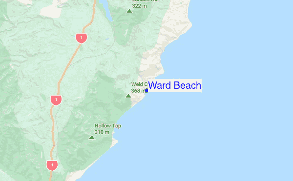 Ward Beach location map