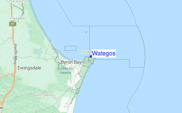 Wategos location map