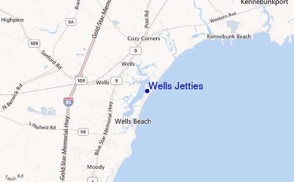 Wells Jetties location map