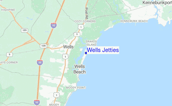 Wells Jetties location map