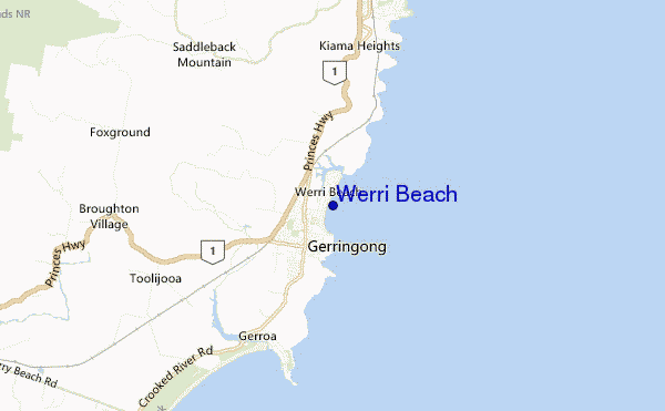Werri Beach location map
