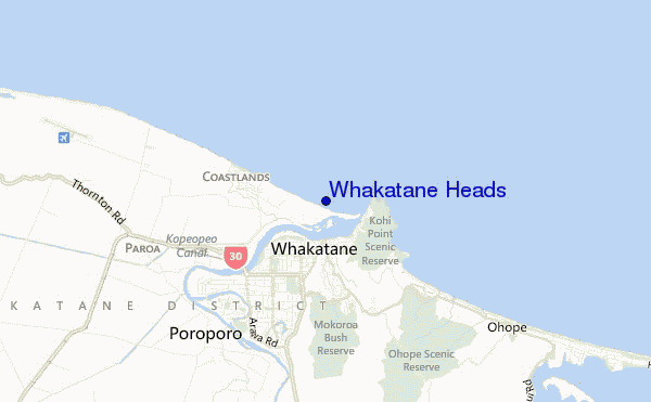 Whakatane Heads location map