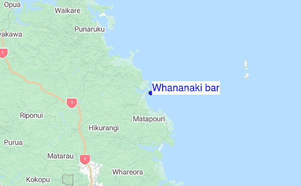 Whananaki bar Location Map