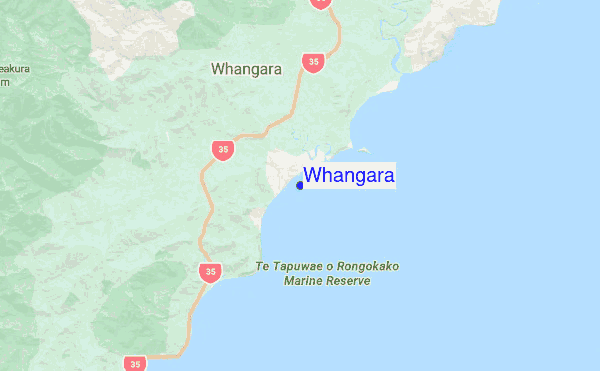 Whangara location map