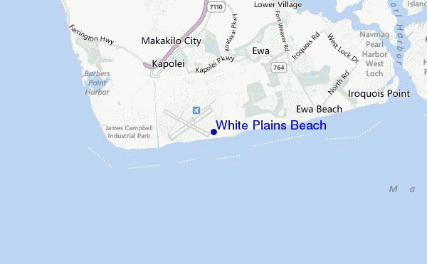 White Plains Beach location map