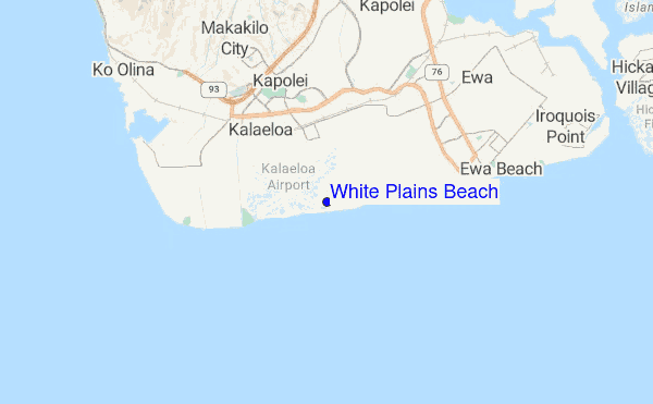 White Plains Beach location map