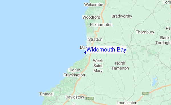 Widemouth Bay Location Map
