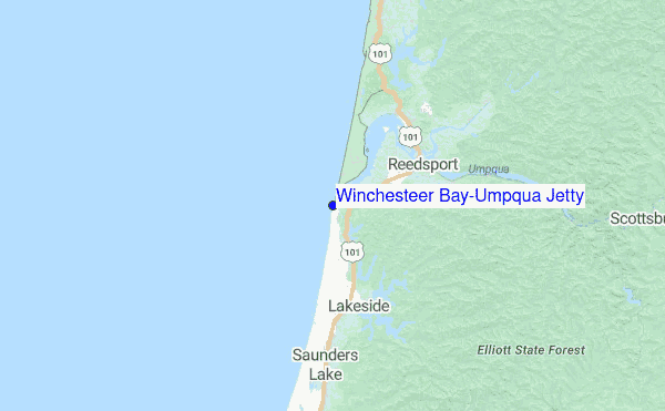 Winchesteer Bay/Umpqua Jetty Location Map