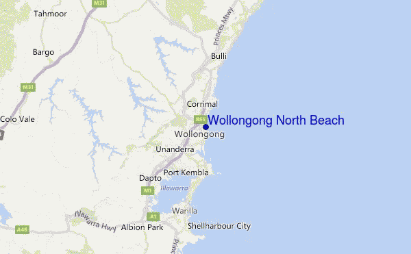 Wollongong North Beach Location Map