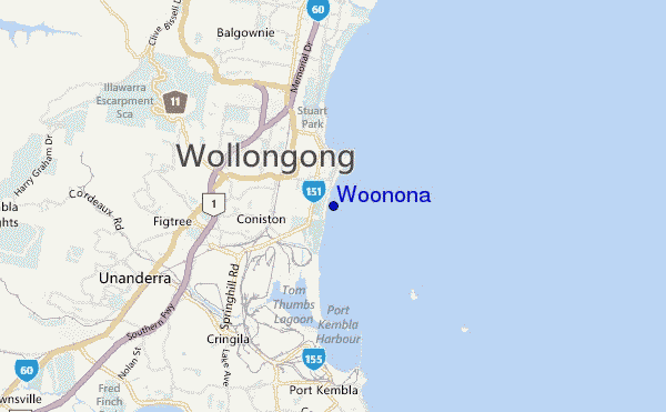 Woonona location map
