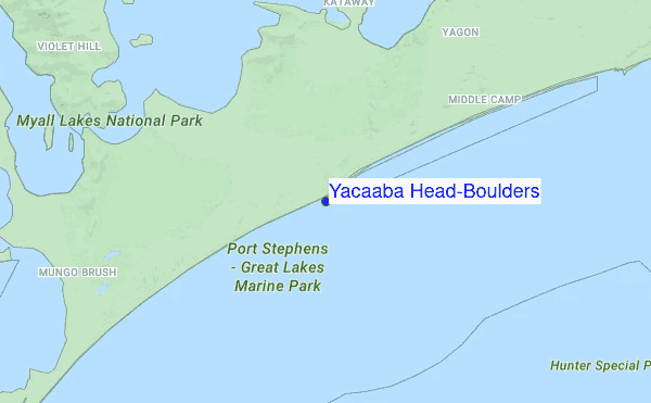 Yacaaba Head-Boulders location map