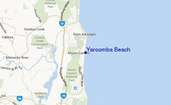 Yaroomba Beach location map