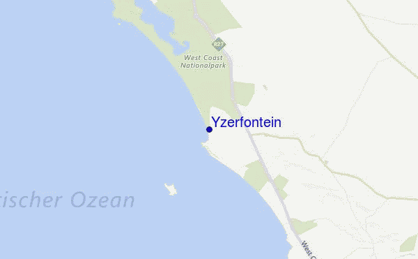 Yzerfontein Location Map