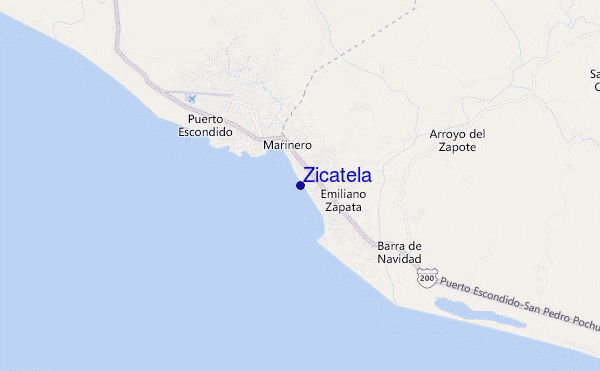 Zicatela location map