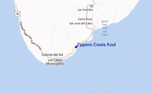 Zippers-Costa Azul Location Map