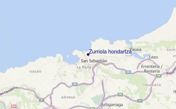 Zurriola hondartza location map