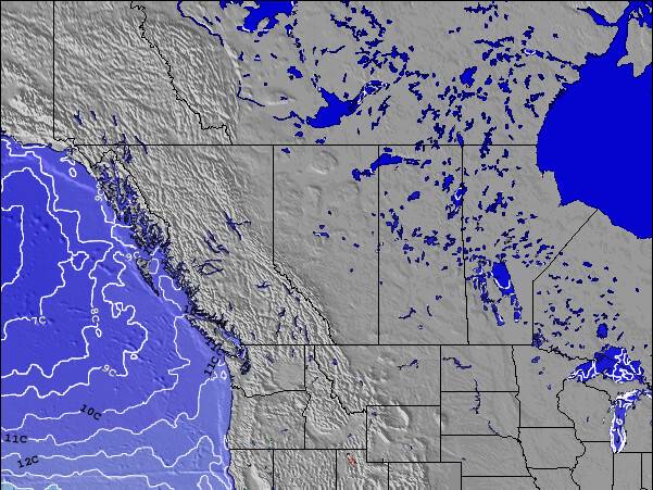 Alberta Temperature della superficie del mare Mappa