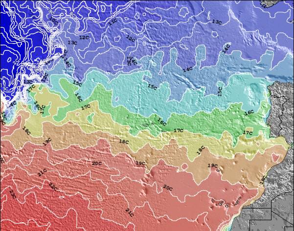 Azores Portugal Temperaturas da Superfície do Oceano Mapa