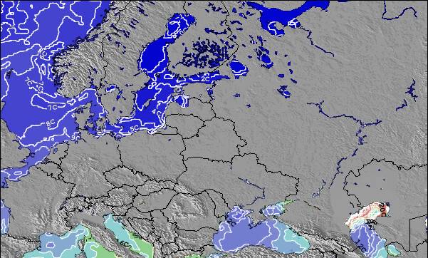 Estônia Temperaturas da Superfície do Oceano Mapa