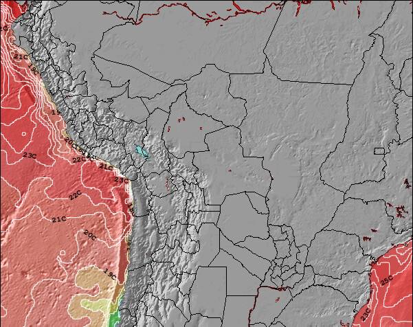 Bolivia Sea Temperature Map