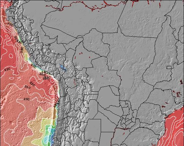 Paraguay Temperature della superficie del mare Mappa