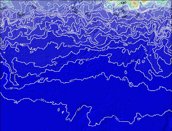 BouvetIsland Temperature della superficie del mare Mappa