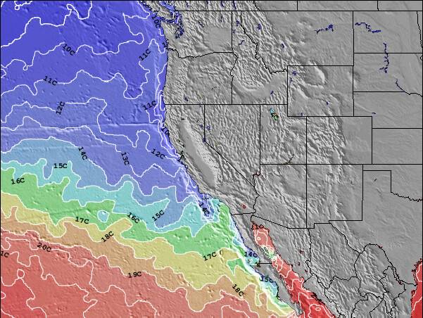 Nevada Sea Temperature Map