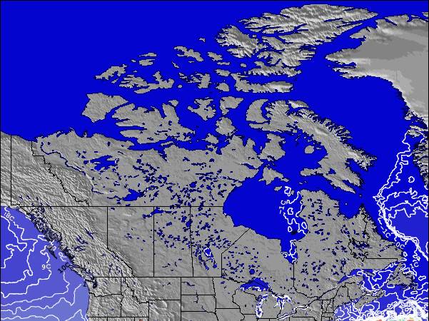 Canada Temperature della superficie del mare Mappa