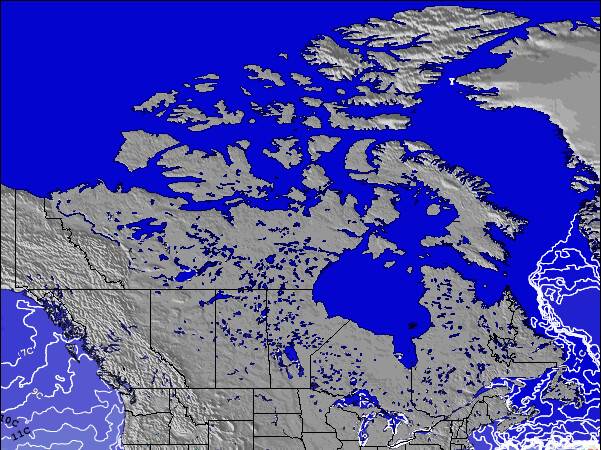 St-PierreandMiquelon Temperaturas da Superfície do Oceano Mapa