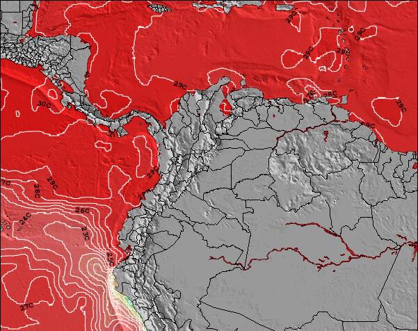 Colombia Temperature della superficie del mare Mappa