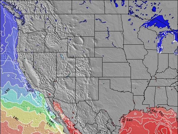 New-Mexico Temperatura del Mar Mapa