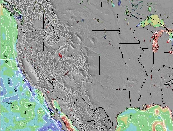 Colorado Anomalía de Temperatura del Mar Mapa