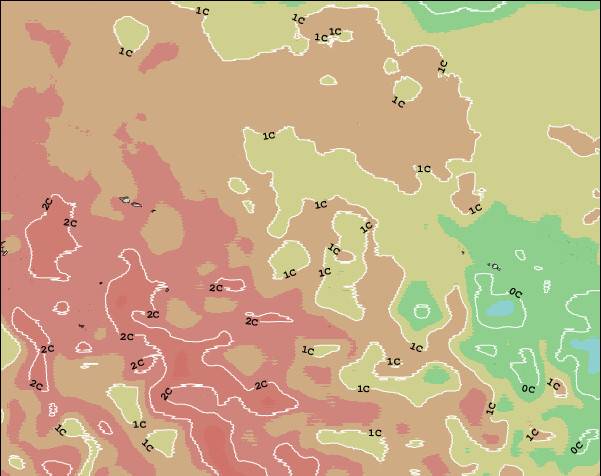 Isole Cook Temperature del mare anomalia Mappa