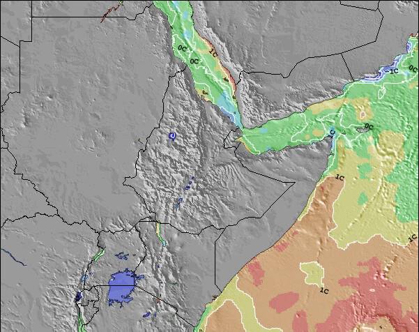 Eritrea Temperature del mare anomalia Mappa