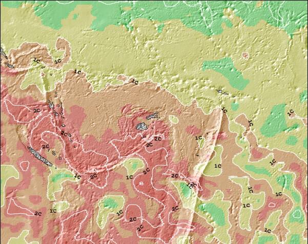 Fidji Anomalies de Température de la Mer Carte